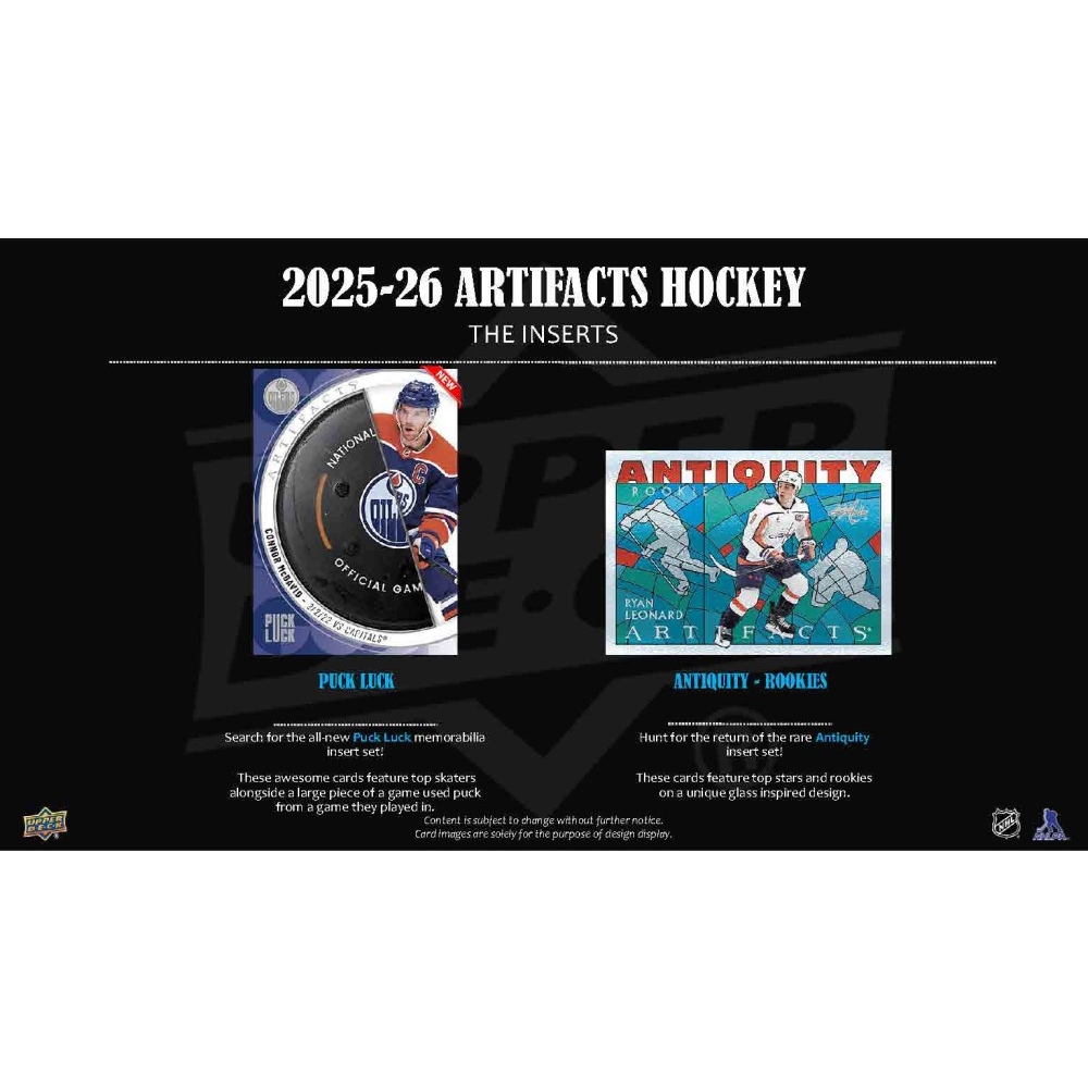 2025-26 Upper Deck Artifacts Hockey Hobby Box | Steel City