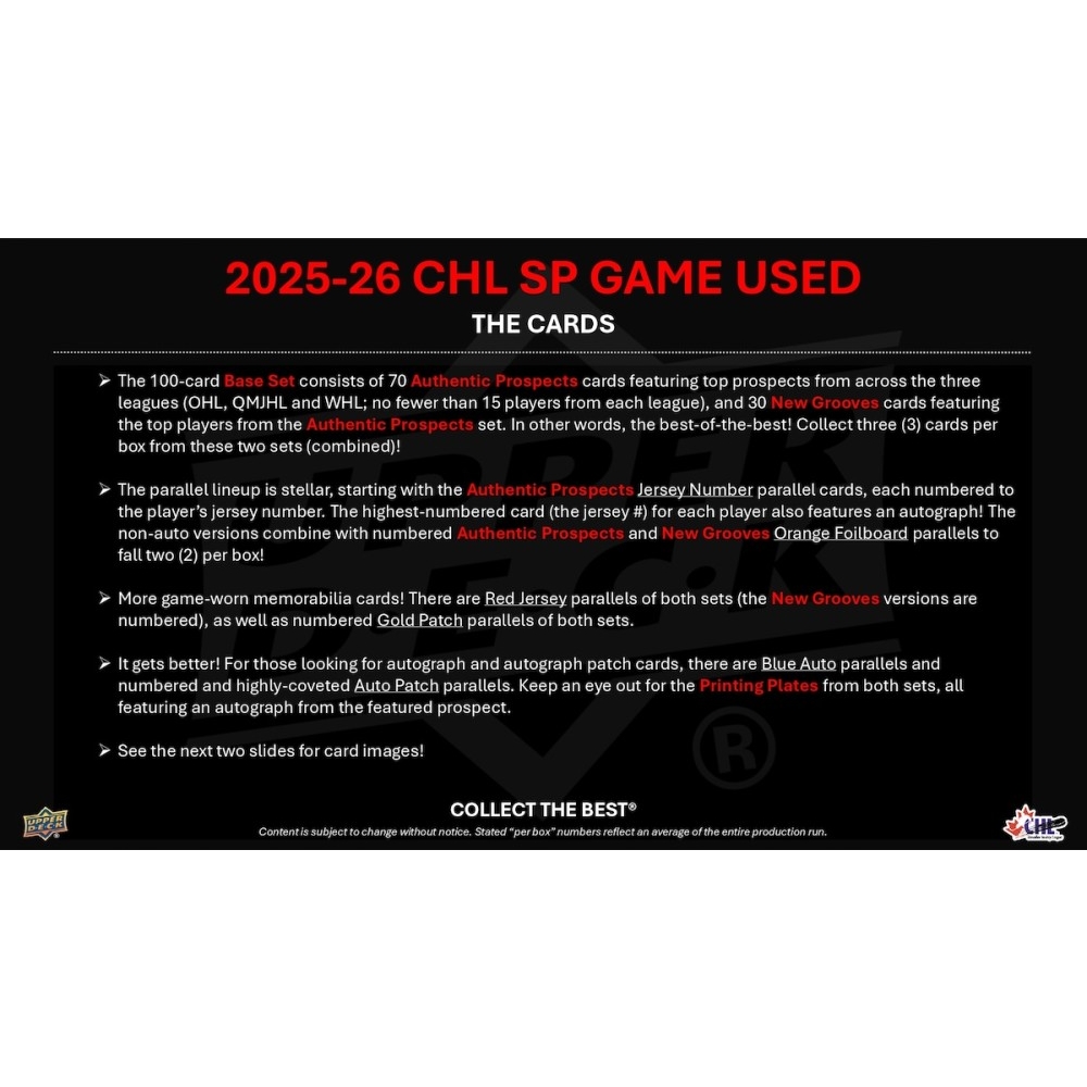 UPPER DECK. 清原和博.中村紀洋.COMBO.GAME BALL❗️❗️❗️ 2025-26 Upper Deck CHL SP Game Used Hockey Hobby Box | Steel City