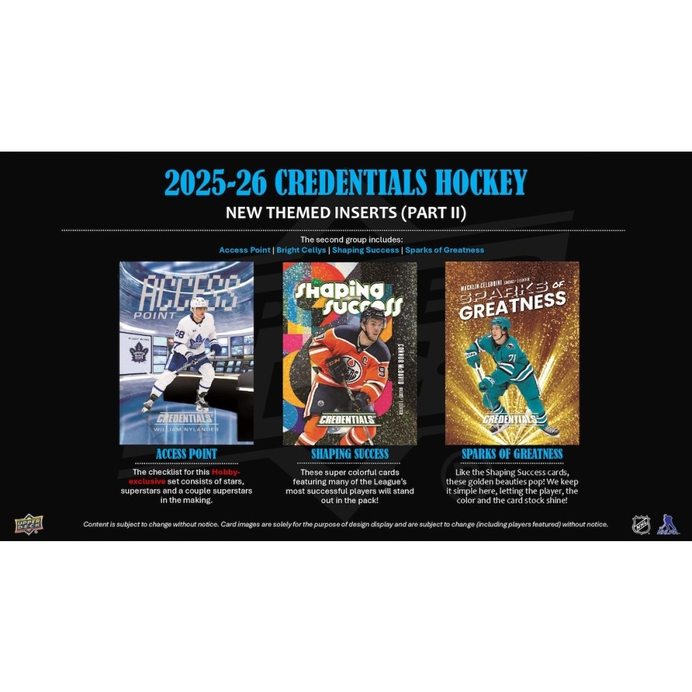 2025-26 Upper Deck Credentials Hockey Hobby 10-Box Case | Steel