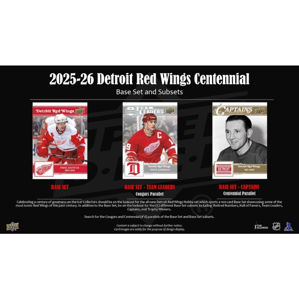 2025-26 Upper Deck Detroit Red Wings Centennial Hockey Hobby Box