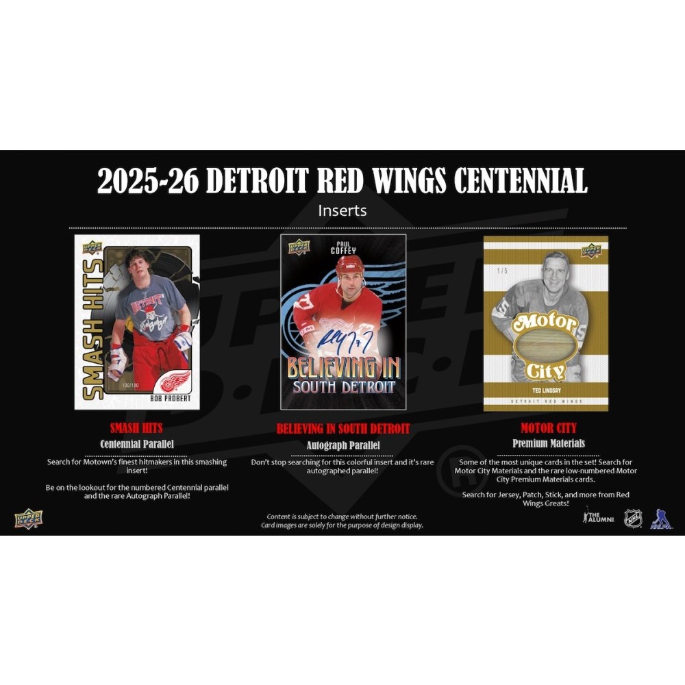 2025-26 Upper Deck Detroit Red Wings Centennial Hockey Hobby Box