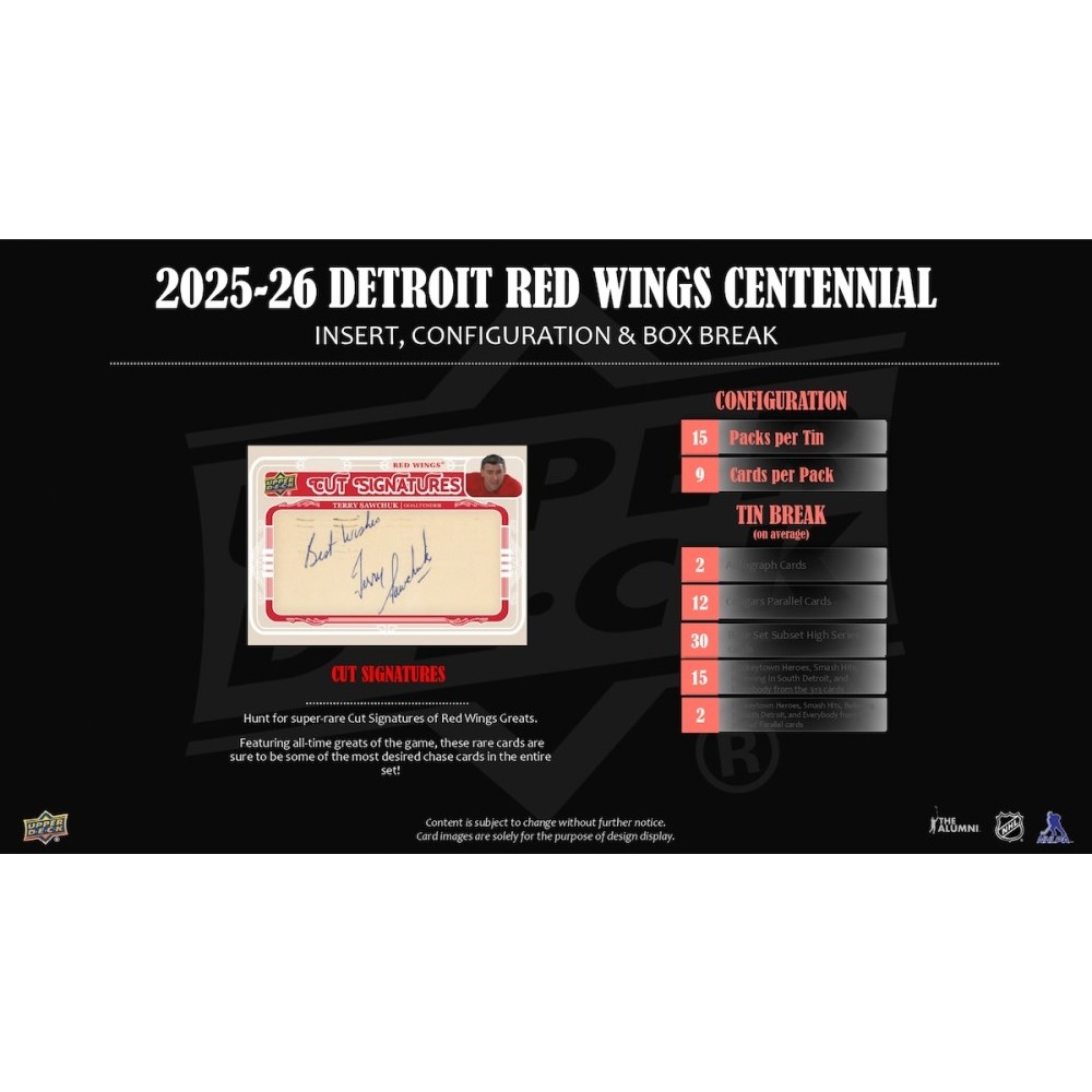 2025-26 Upper Deck Detroit Red Wings Centennial Hockey Hobby Box
