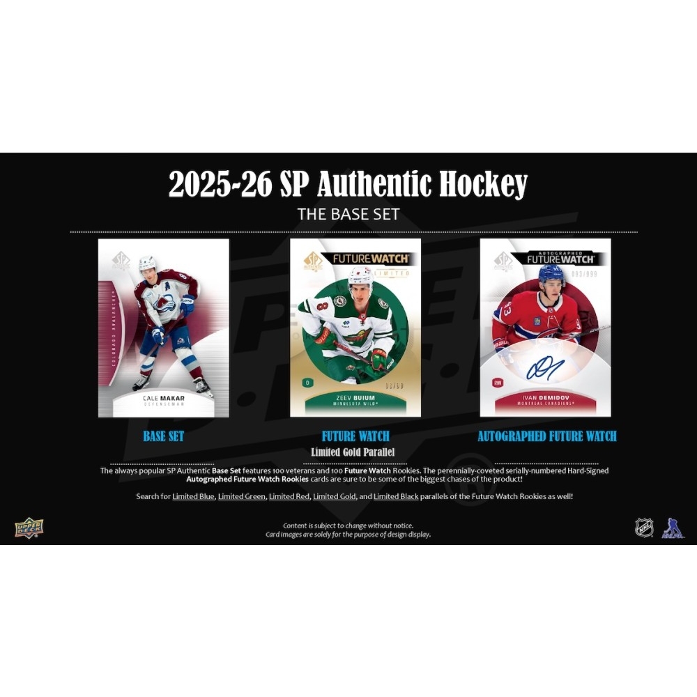2025-26 Upper Deck SP Authentic Hockey Hobby 16-Box Case | Steel