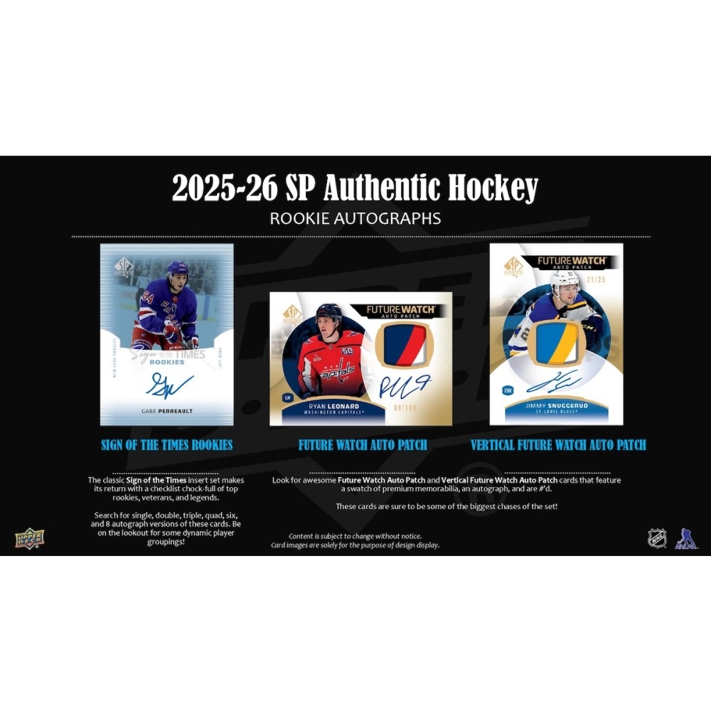 2025-26 Upper Deck SP Authentic Hockey Hobby 16-Box Case | Steel