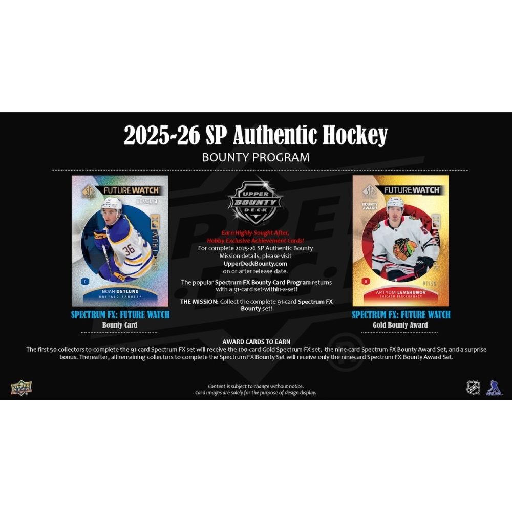 2025-26 Upper Deck SP Authentic Hockey Hobby 16-Box Case | Steel