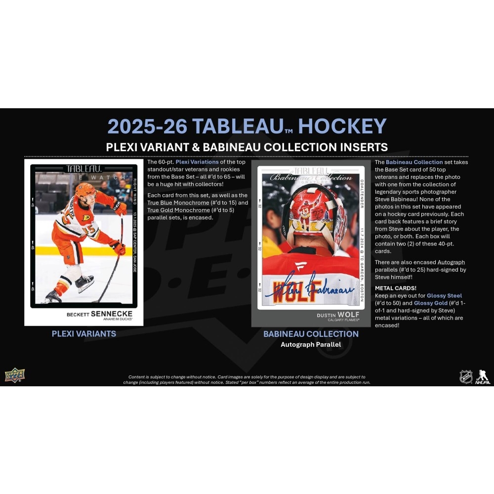 2025-26 Upper Deck Tableau Hockey Hobby Box | Steel City Collectibles