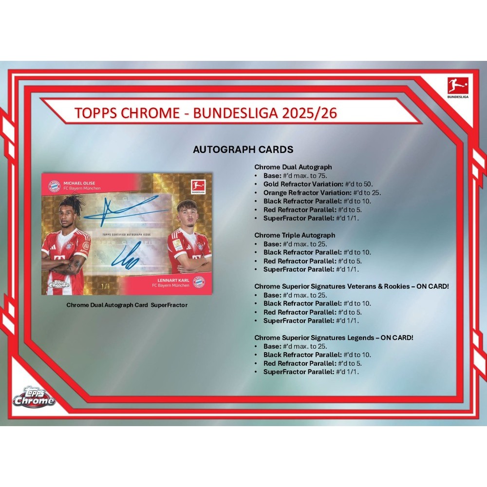 2025-26 Topps Chrome Bundesliga Soccer Breaker's Delight Box