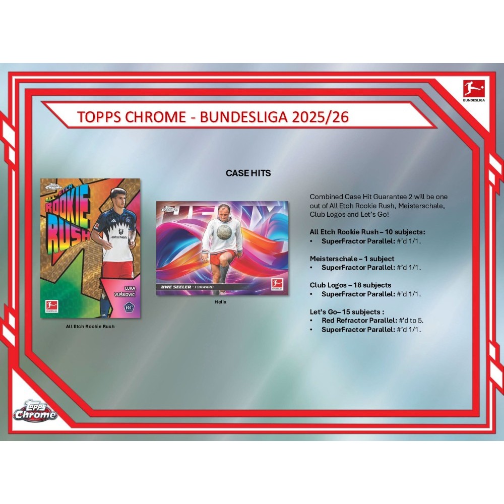 2025-26 Topps Chrome Bundesliga Soccer Hobby 12-Box Case | Steel