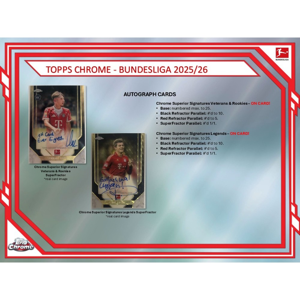 2025-26 Topps Chrome Bundesliga Soccer Hobby Box | Steel City