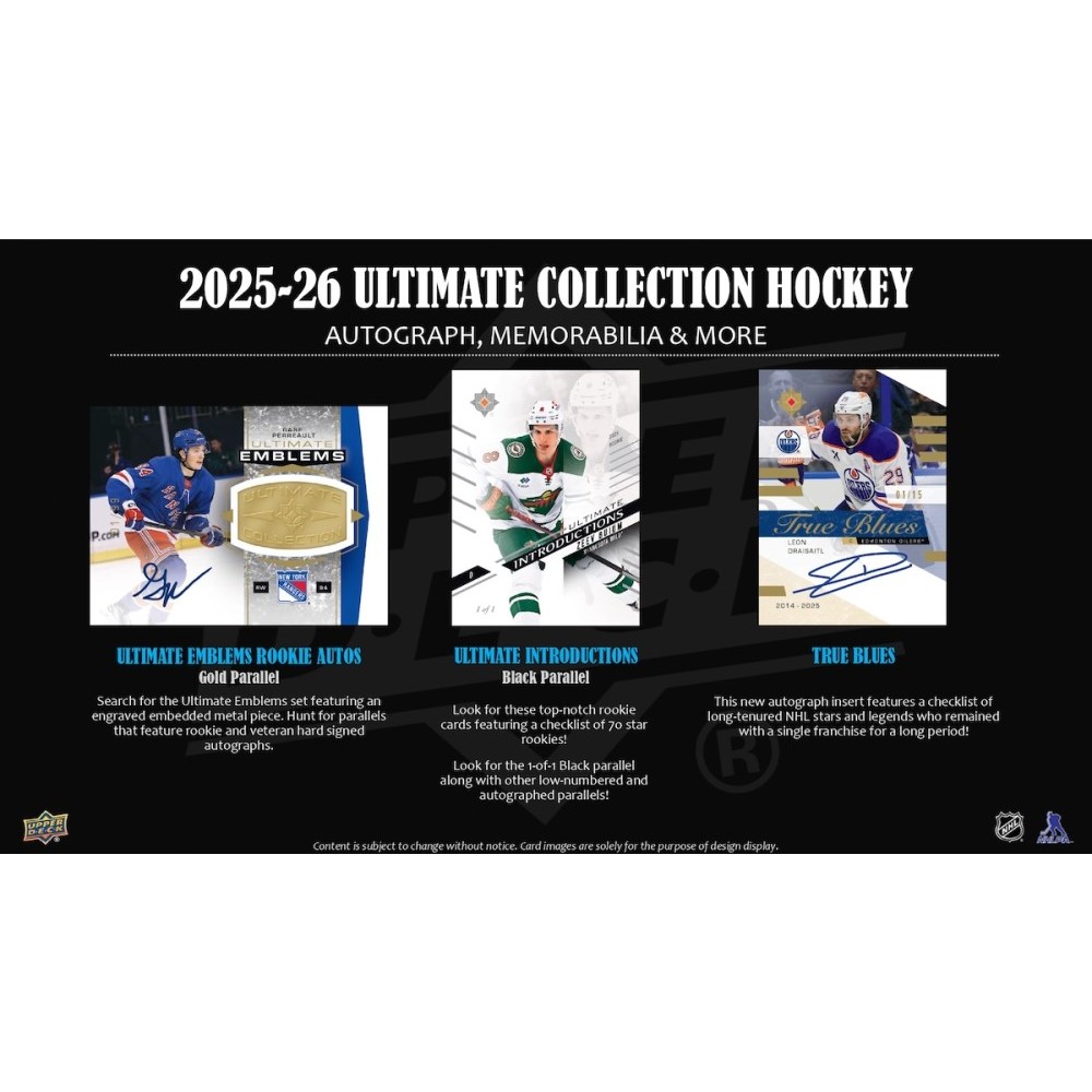 2025-26 Upper Deck Ultimate Collection Hockey 8-Box Case | Steel