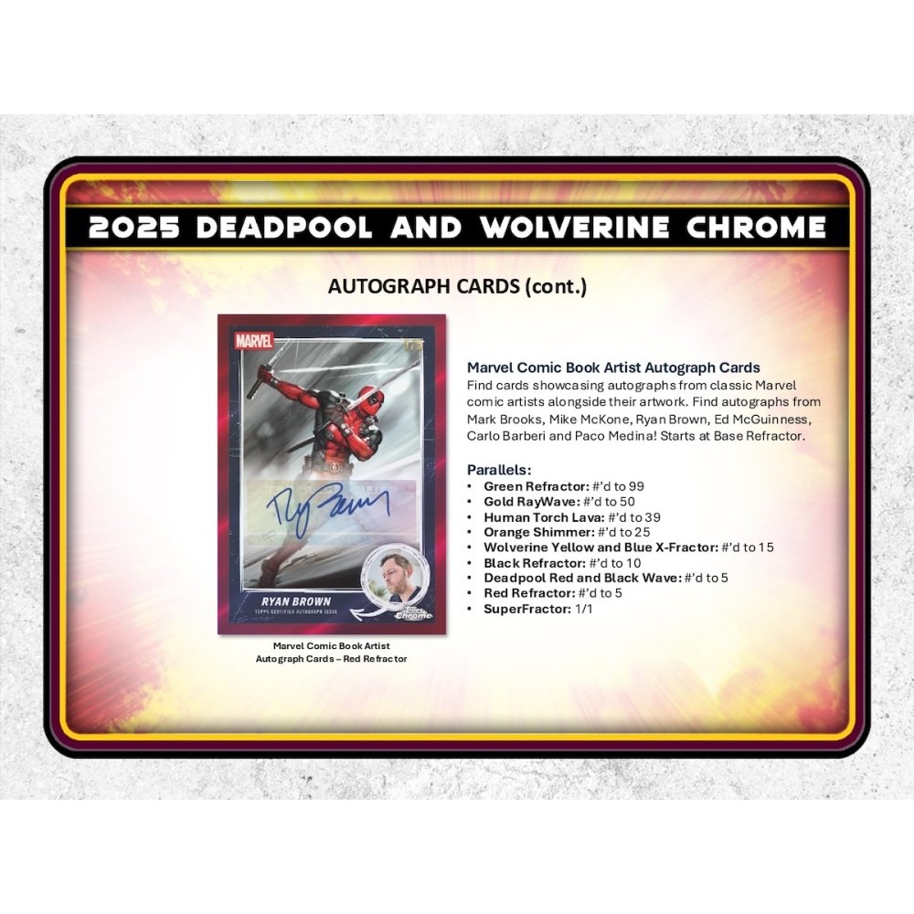 2025 Topps Chrome Deadpool Hobby 12-Box Case | Steel City Collectibles