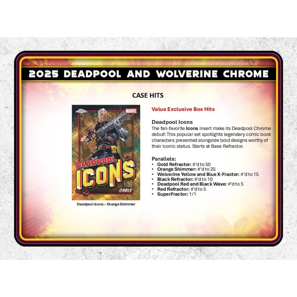 2025 Topps Chrome Deadpool Blaster 40-Box Case | Steel City
