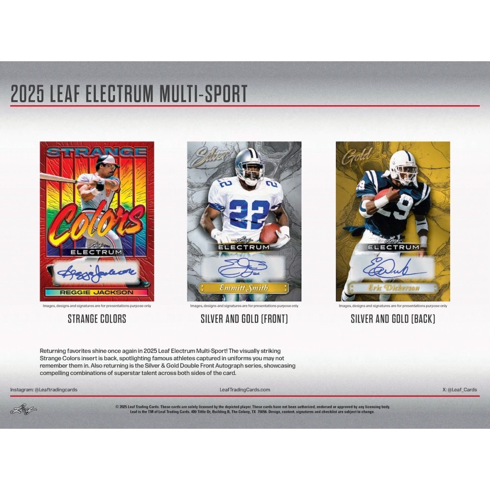 2025 Leaf Electrum Multi-Sport Hobby Box | Steel City Collectibles