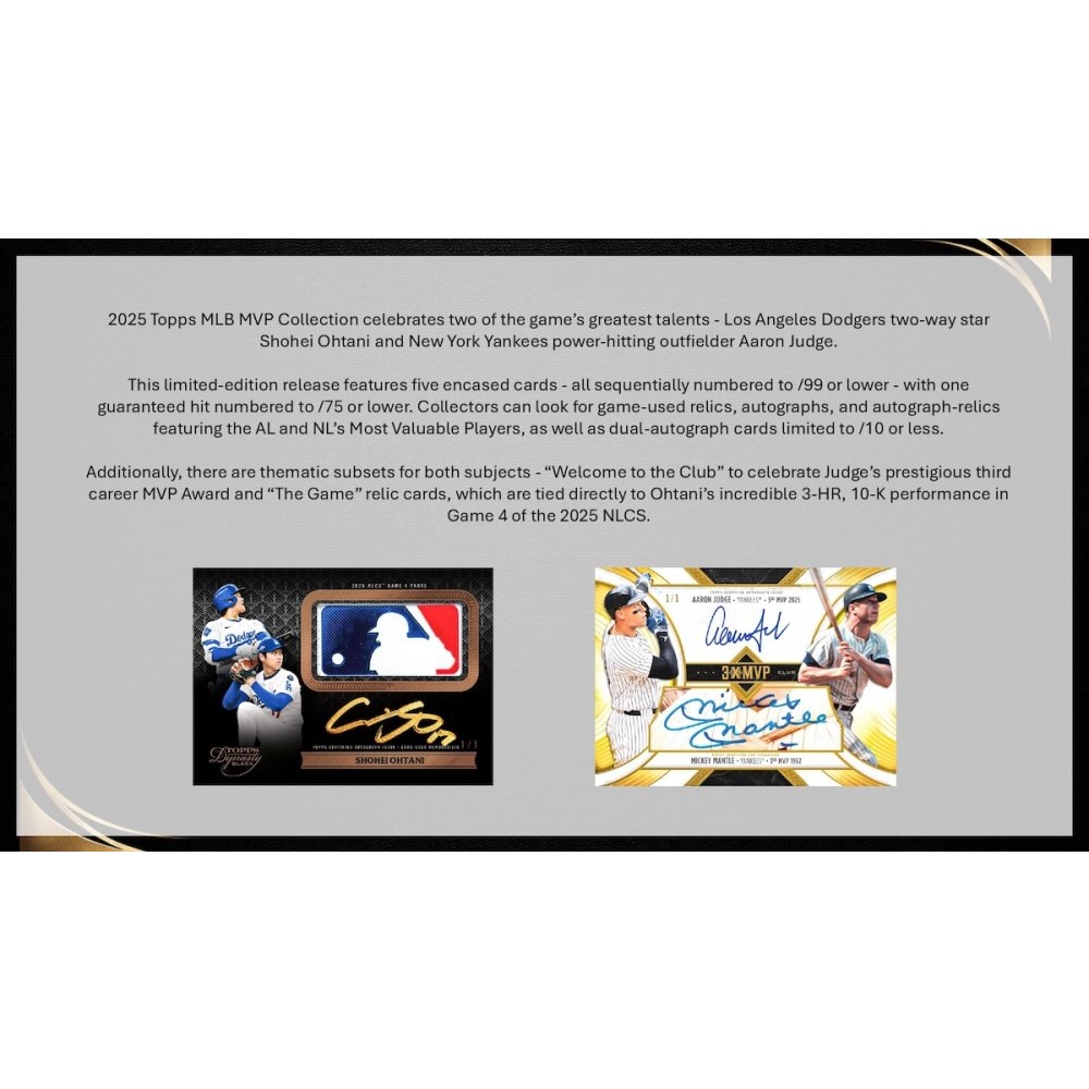 Shohei Ohtani / Mike Trout #D2 Prices | 2025 Topps Welcome to the Club 3X MVP Dual | Baseball Cards