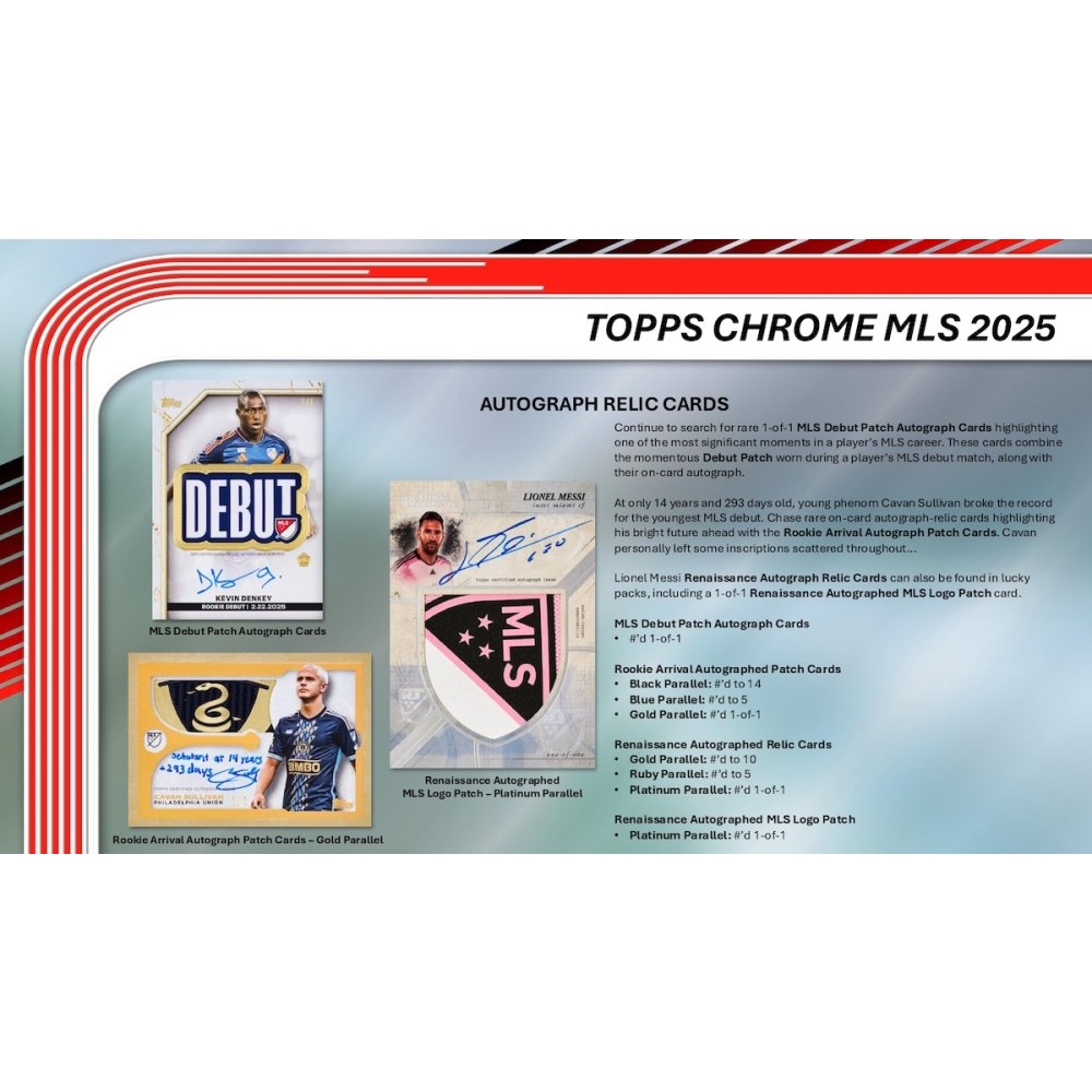 2025 Topps Chrome MLS Soccer Hobby 12-Box Case | Steel City Collectibles