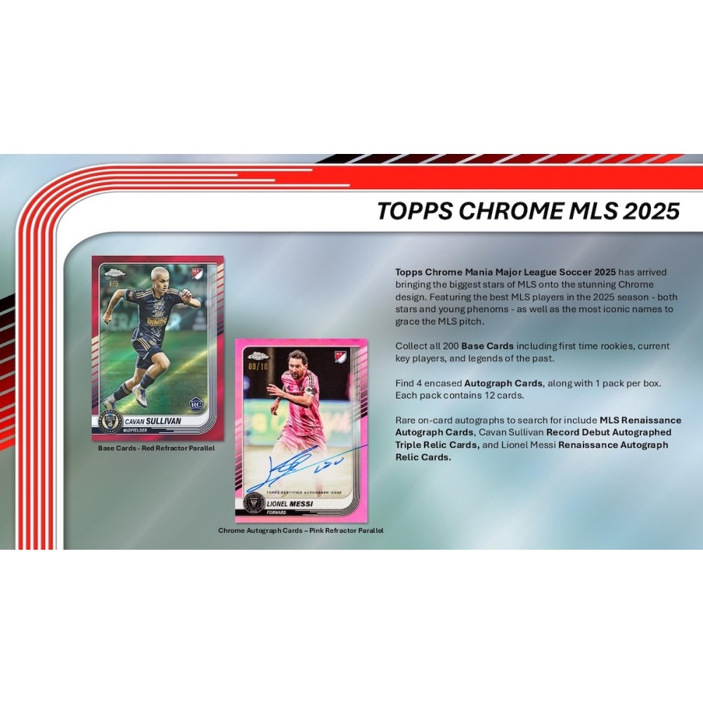 2025 Topps Chrome MLS Soccer Mania Box | Steel City Collectibles
