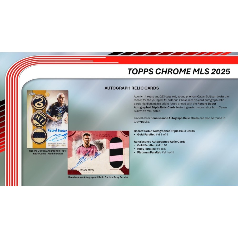 2025 Topps Chrome MLS Soccer Mania Box | Steel City Collectibles