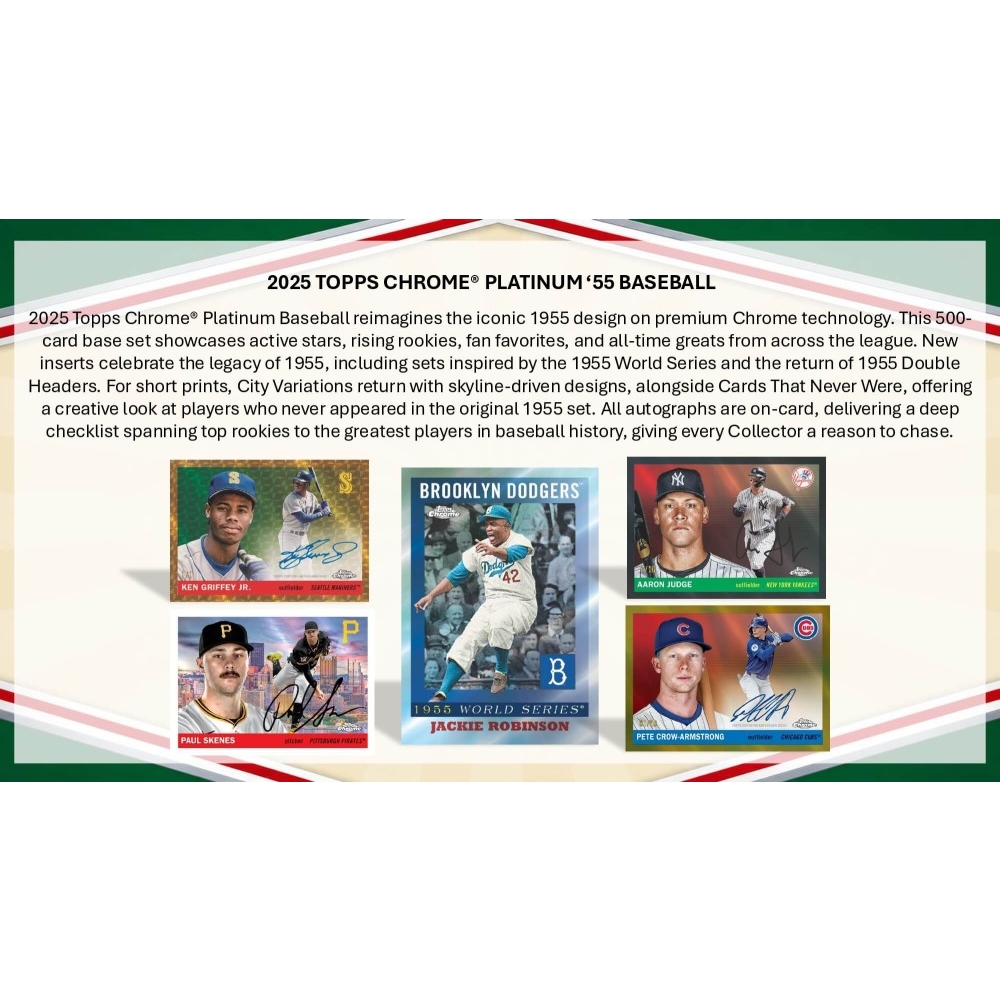 2025 Topps Chrome Platinum Baseball Hobby Box | Steel City