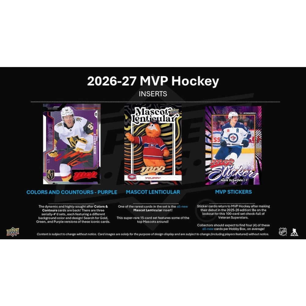 2026-27 Upper Deck MVP Hockey Hobby Box | Steel City Collectibles