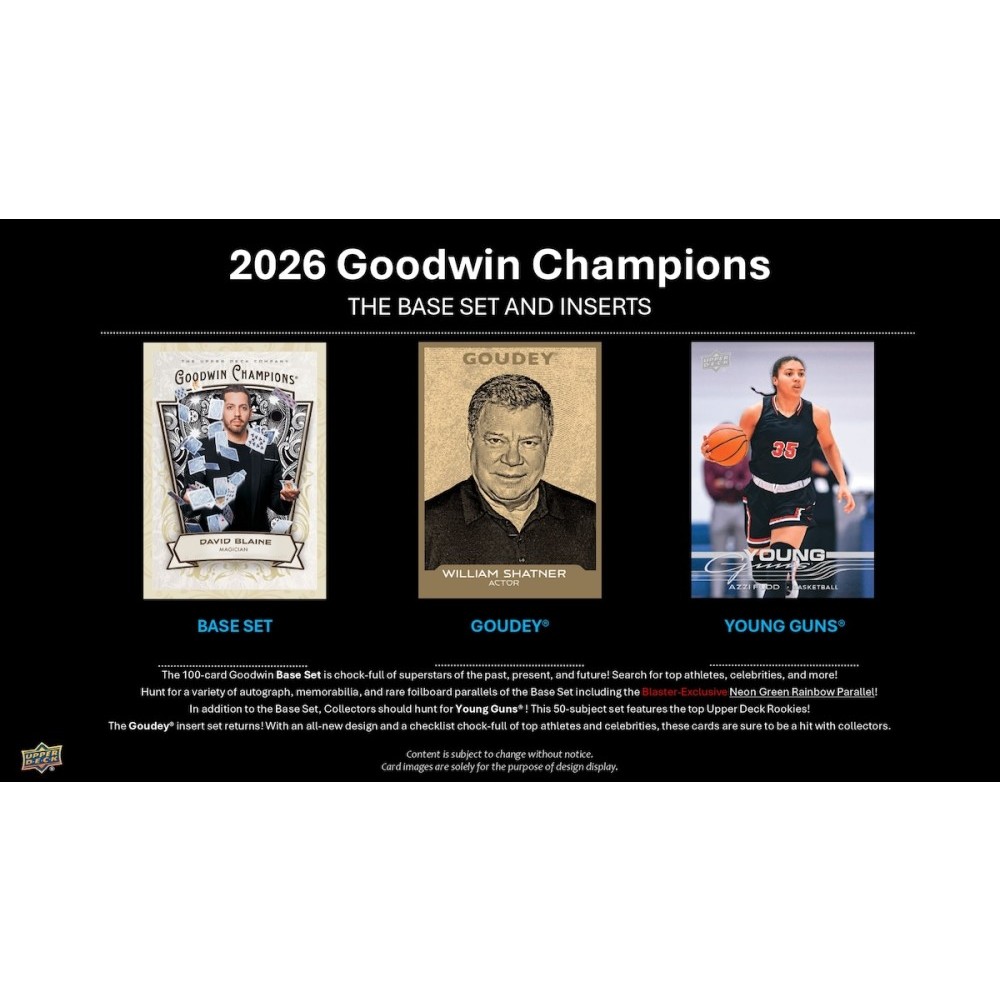 2026 Upper Deck Goodwin Champions Blaster 20-Box Case | Steel City