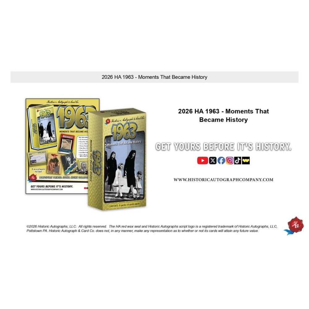 2026 Historic Autographs 1963 Moments That Became History Hobby
