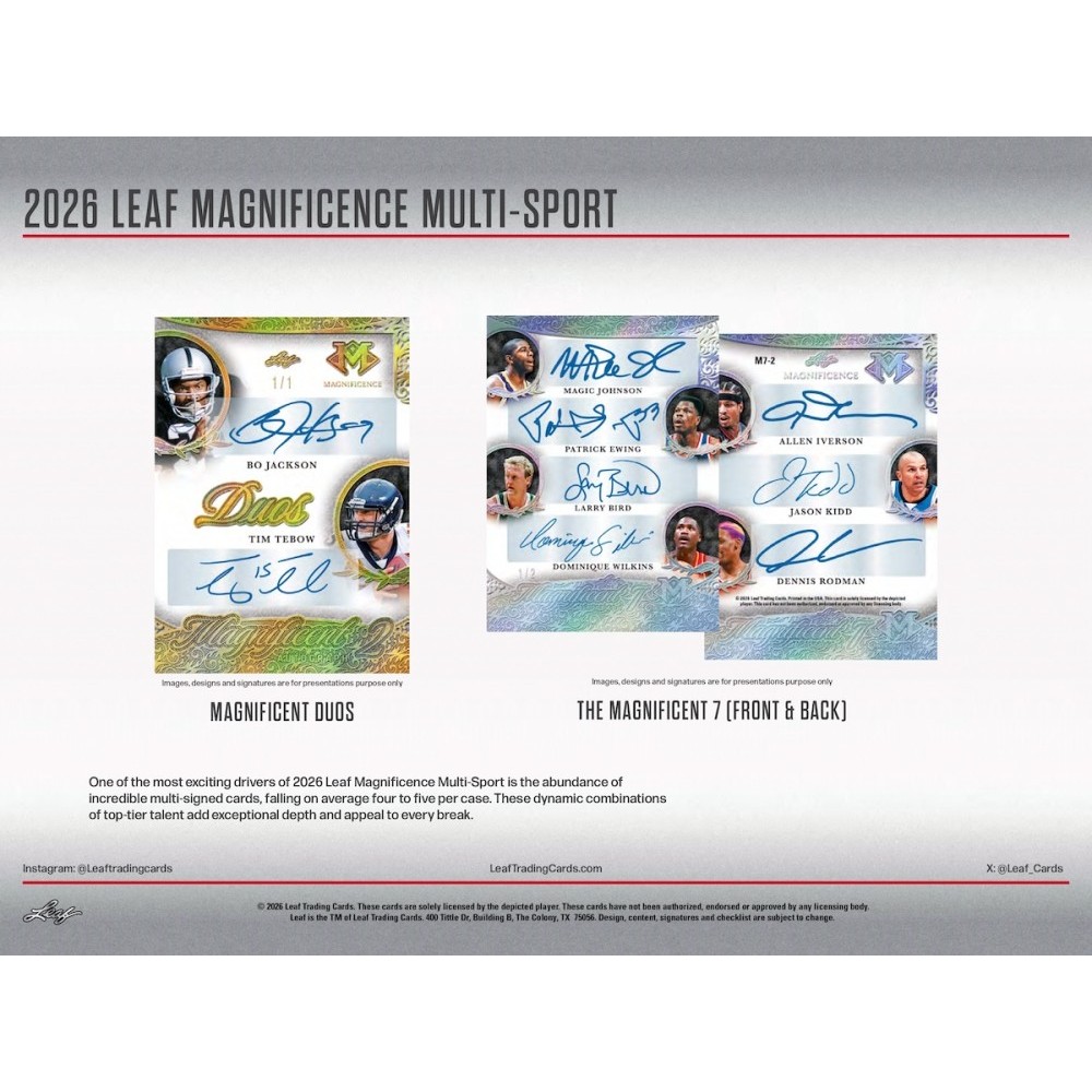 2026 Leaf Magnificence Multi-Sport Box | Steel City Collectibles