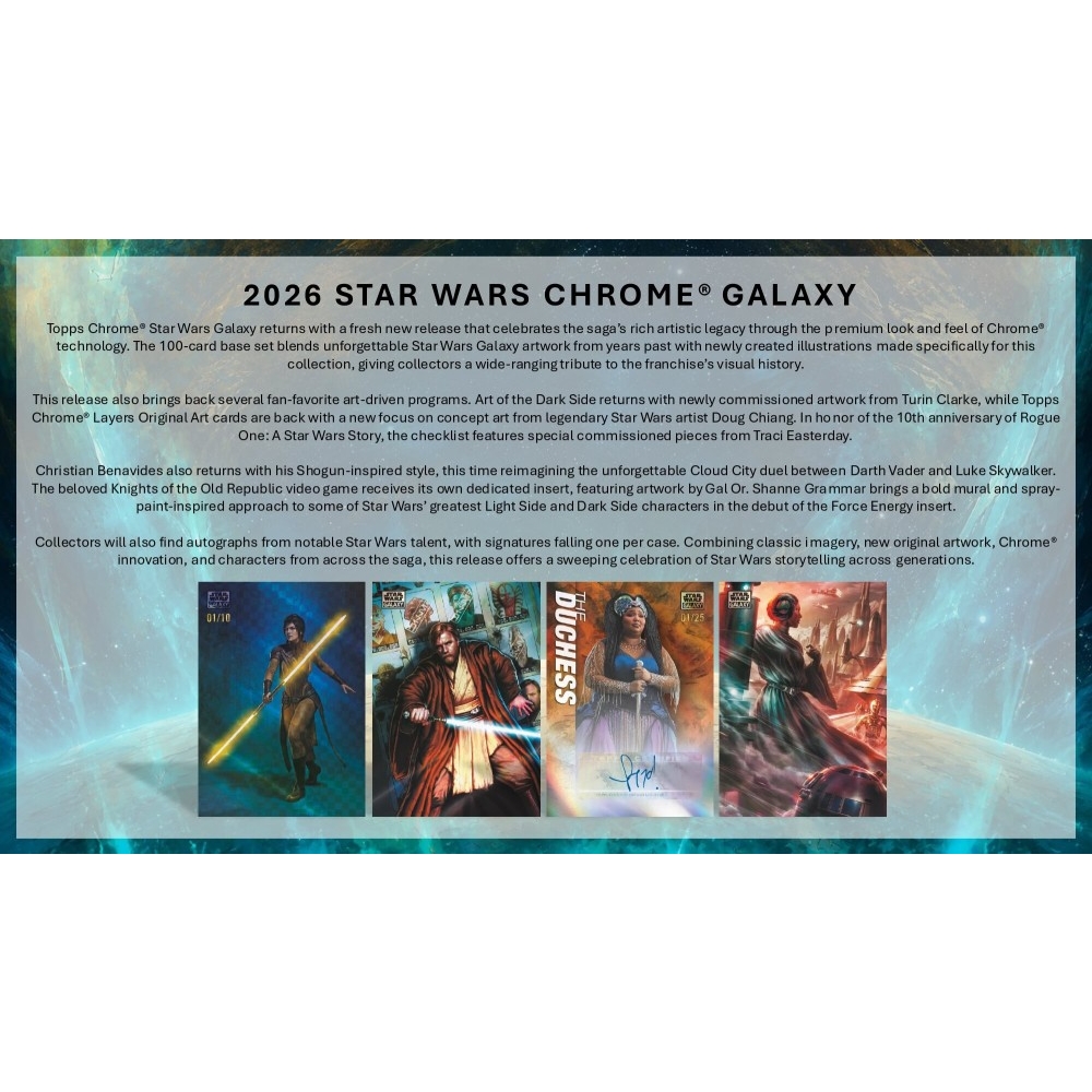 2026 Topps Star Wars Chrome Galaxy Hobby Box | Steel City Collectibles