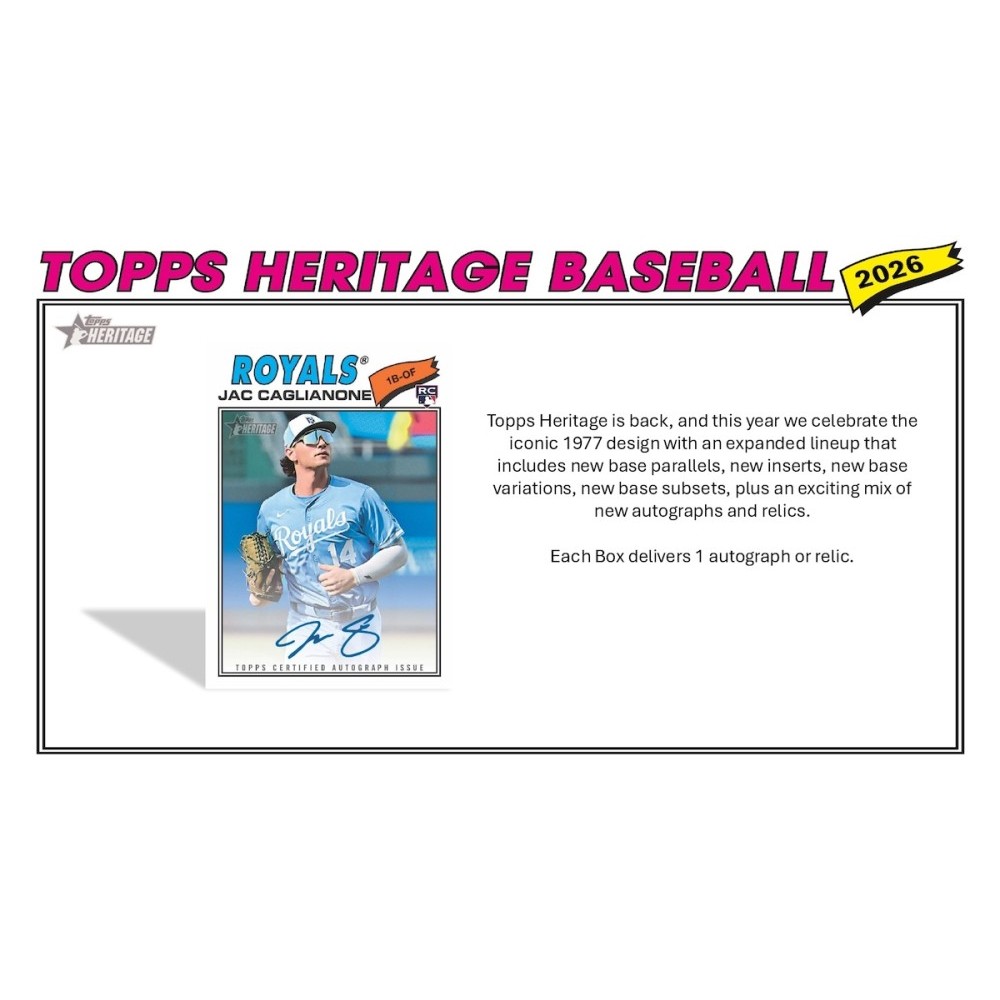 2026 Topps Heritage Baseball Hobby Box | Steel City Collectibles