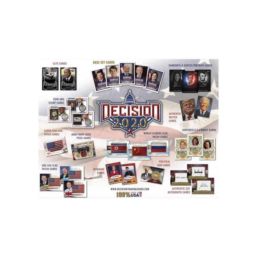 Decision 2020 Political Trading Cards Hobby 3Box Random Hit Group