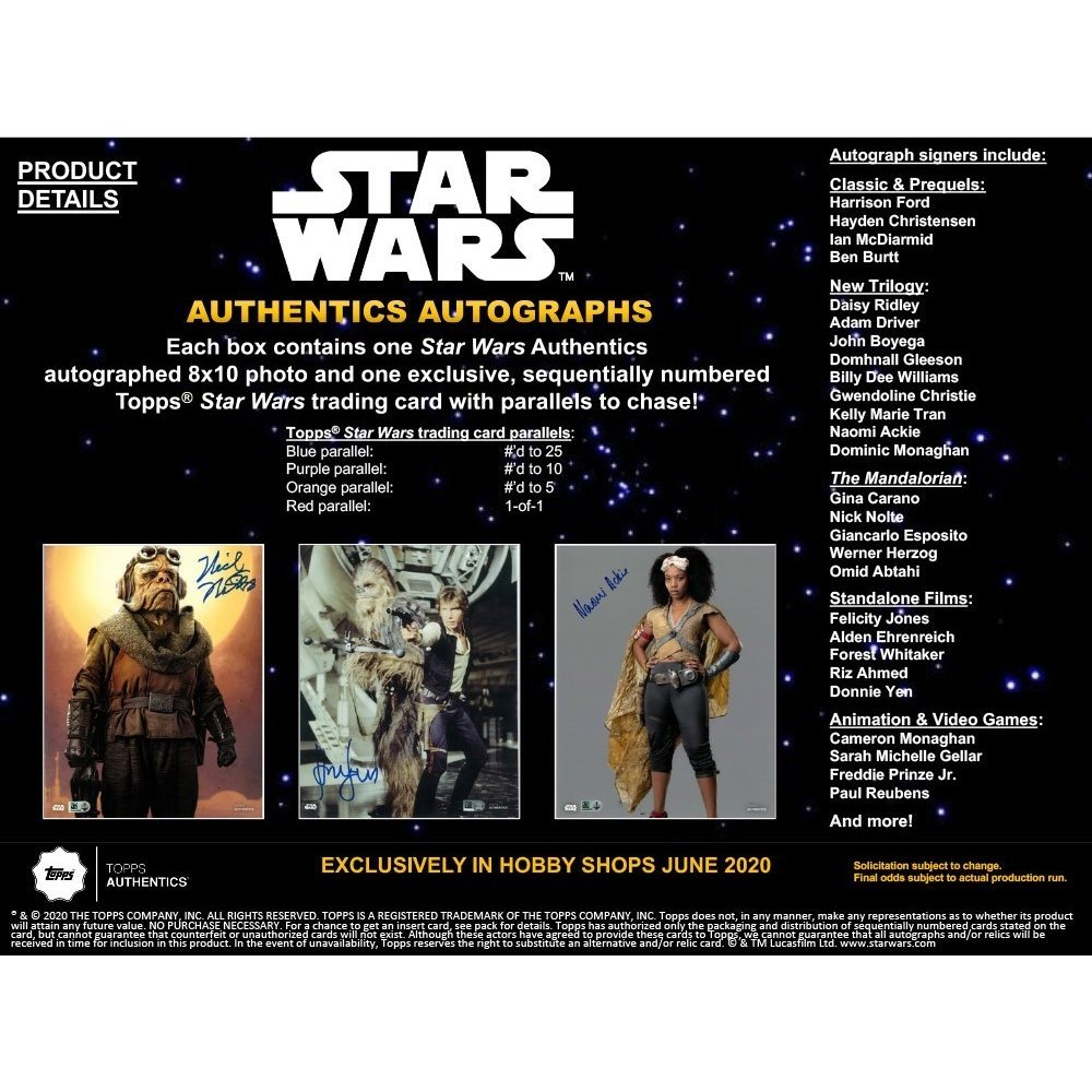 2020 topps star wars the rise of skywalker series 2 hobby box