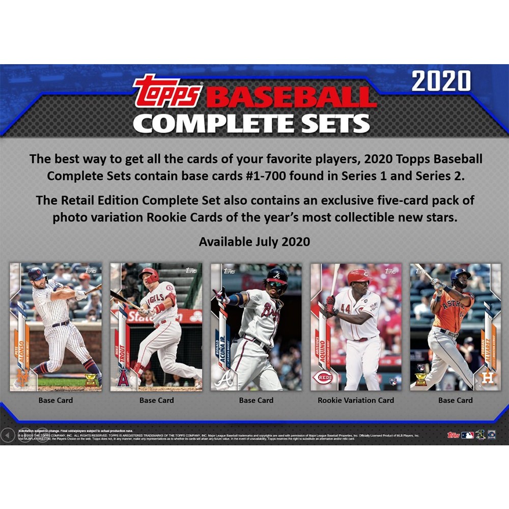 2020 Topps Baseball Complete Sets Retail Box 