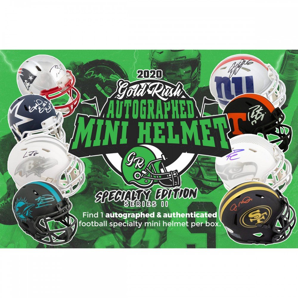 2020 Gold Rush Autographed Mini Helmet Football Specialty Edition Series 2  6-Box Case