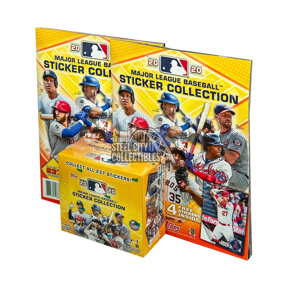 2020 Topps MLB Sticker Collection Baseball Box w/ 2 Albums Steel City