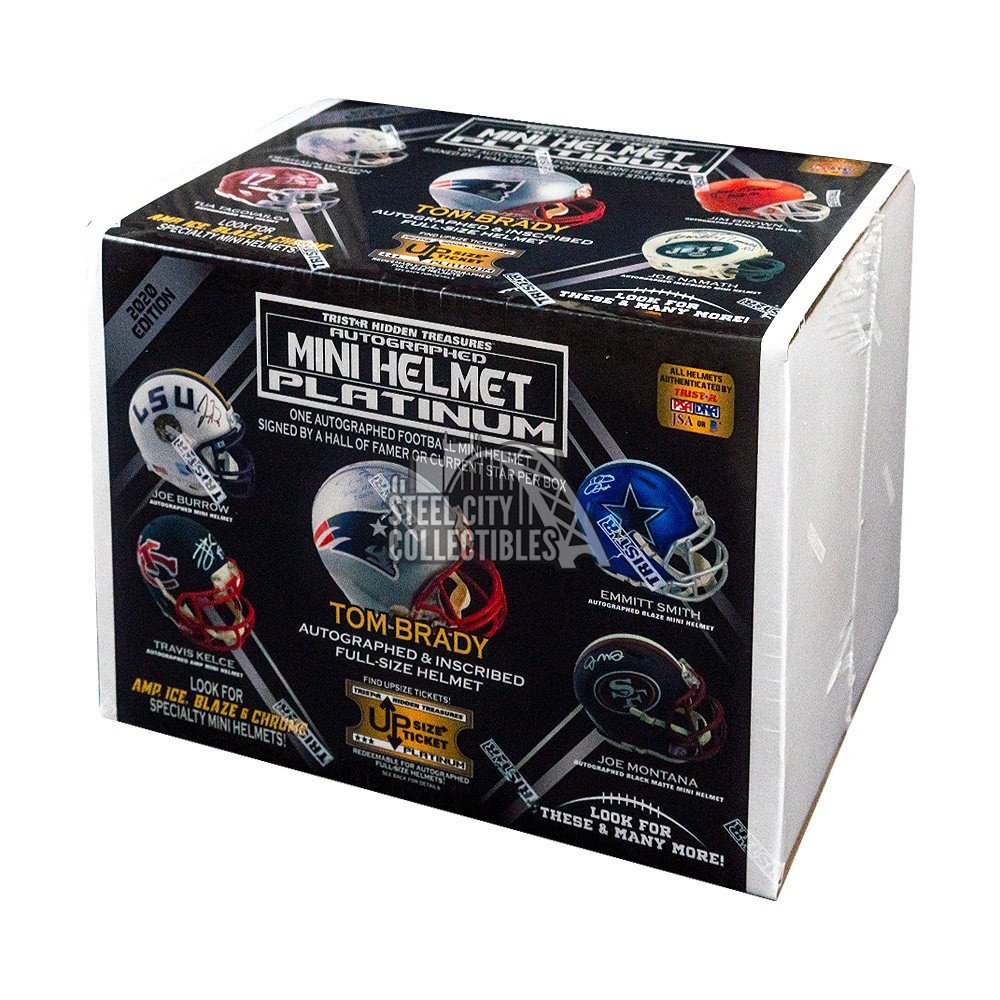 2020 Tristar Hidden Treasures Autographed Football Mini Helmet Platinum