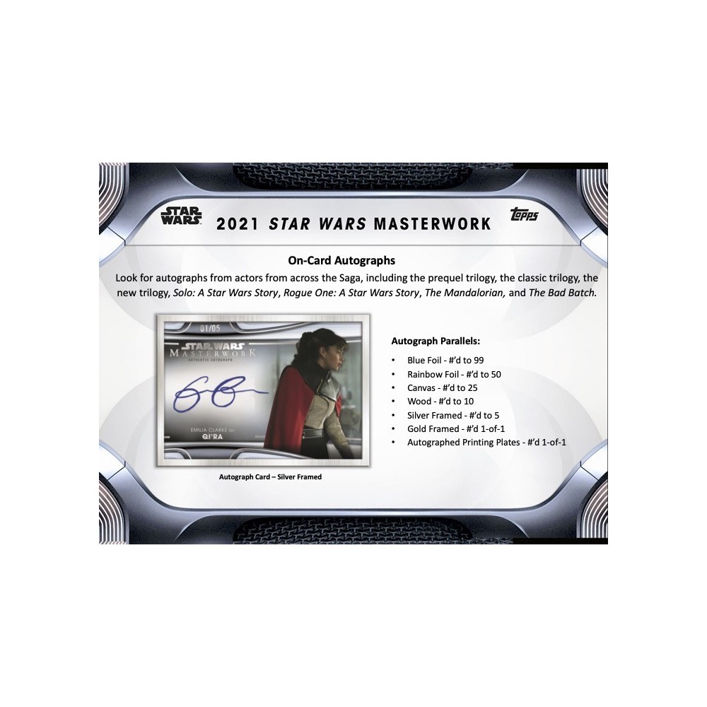 2021 Topps Star Wars Masterwork Hobby Box | Steel City Collectibles