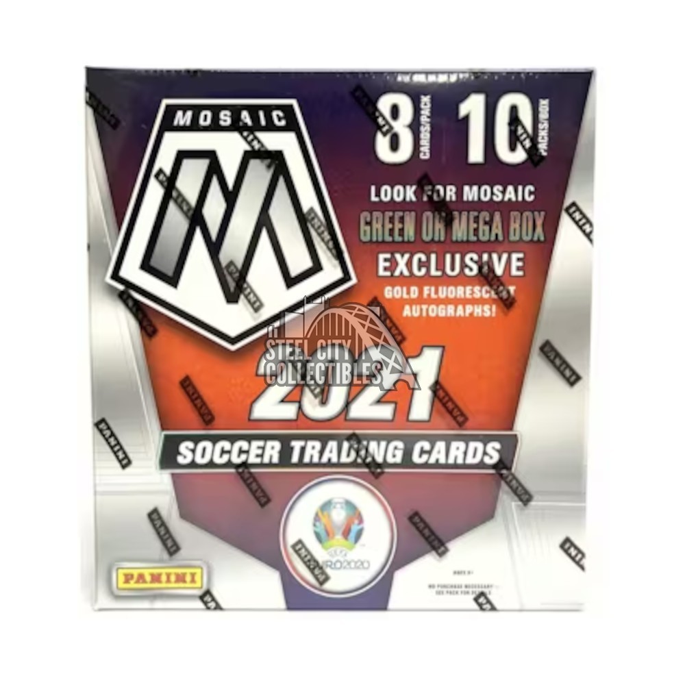2020-21 Panini Mosaic UEFA Euro 2020 Soccer Mega Box (Gold