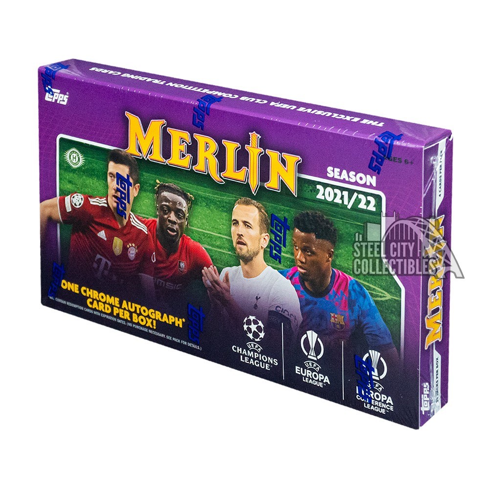 202122 Topps UEFA Champions League Merlin Chrome Soccer Hobby Box
