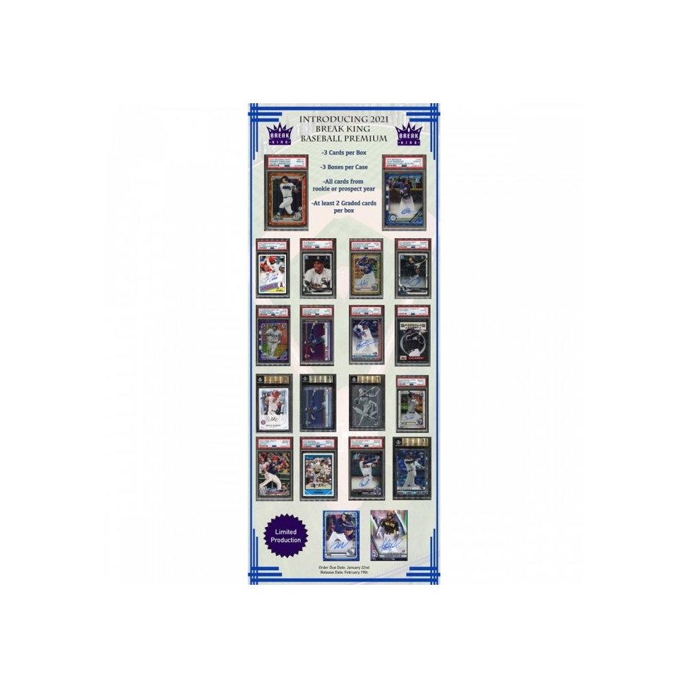 2021 Break King Premium Edition Baseball 3-Box Case HIT DRAFT Group ...
