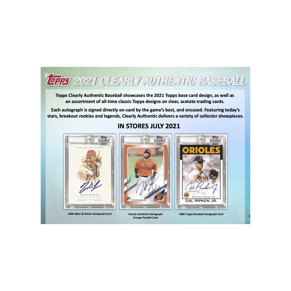 2021 Topps Clearly Authentic Baseball Hobby 20Box Case Random Division