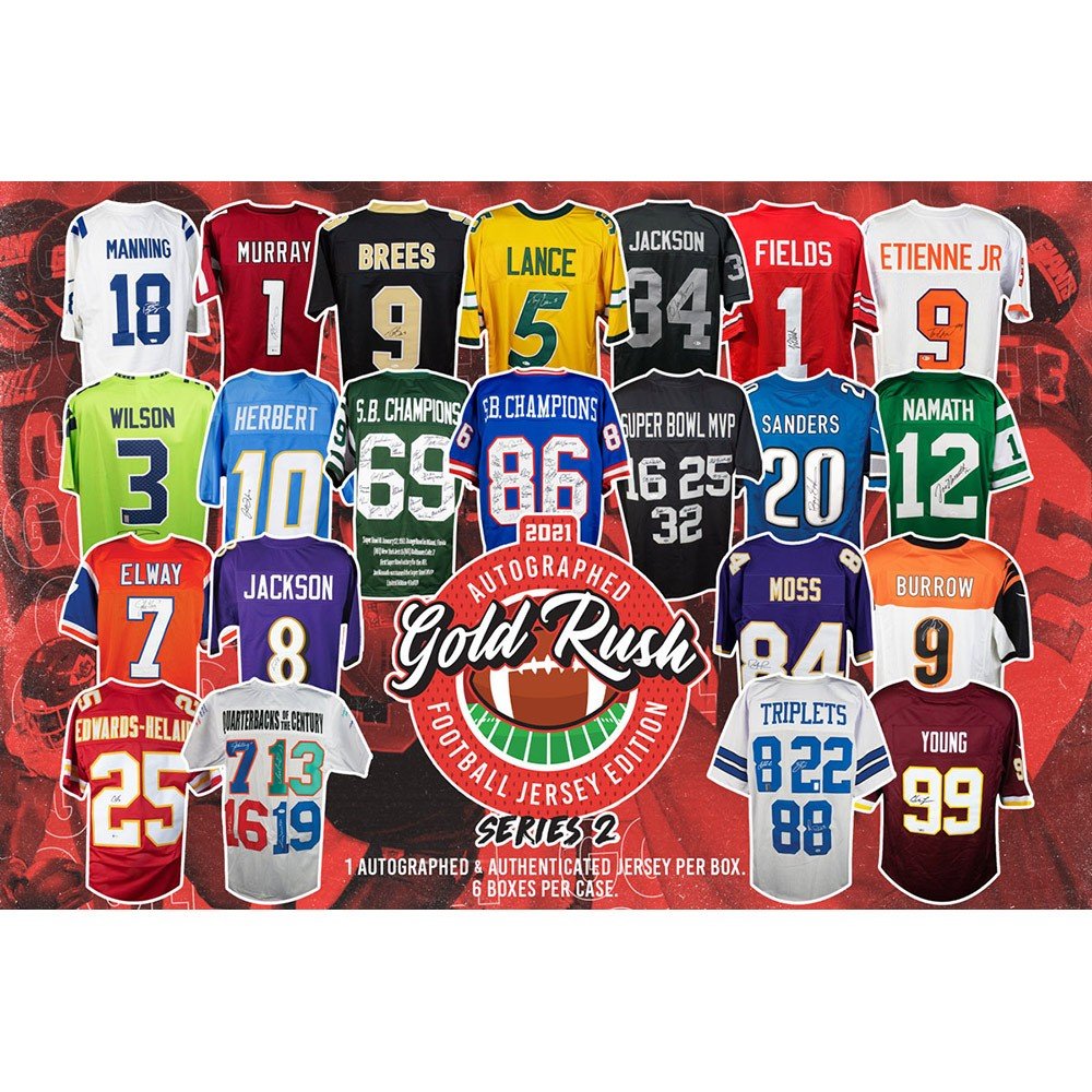 2021 Gold Rush Autographed Football Jersey Edition Series 2 Box Steel