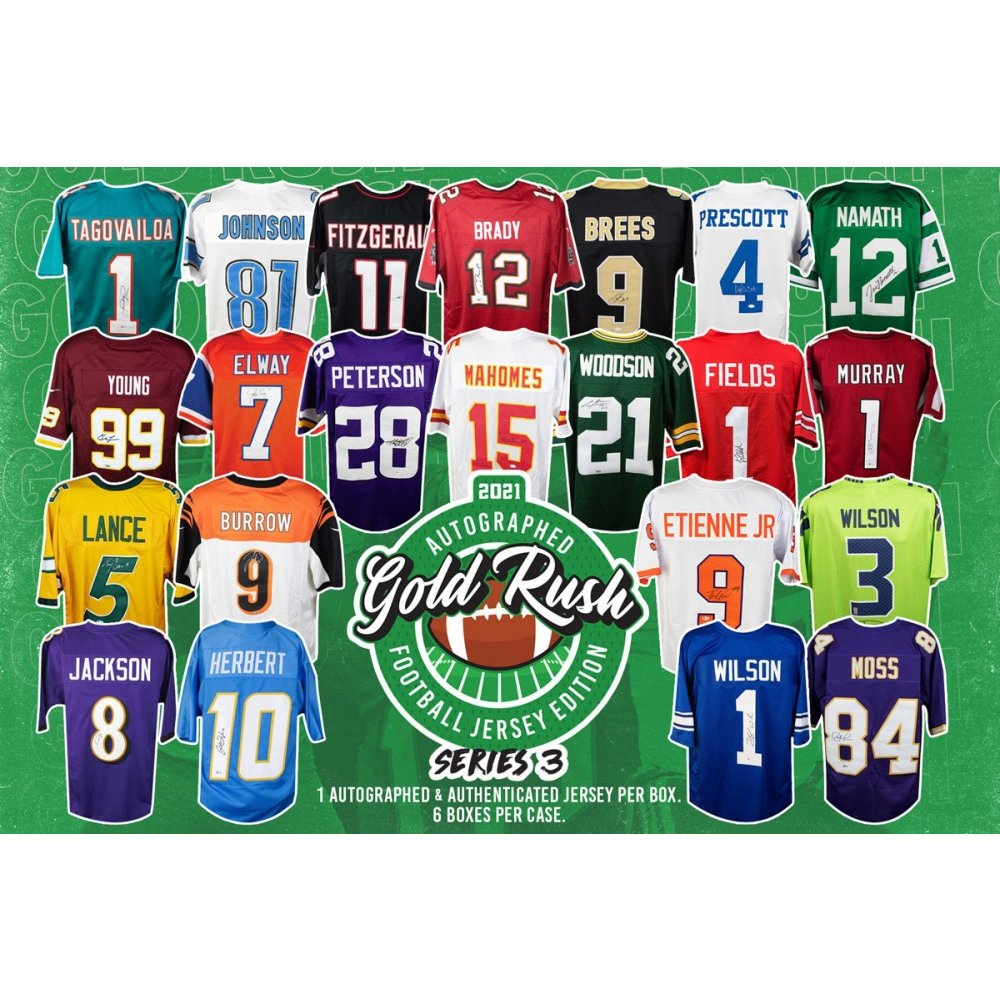 2021 Gold Rush Autographed Football Jersey Edition Series 3 Box