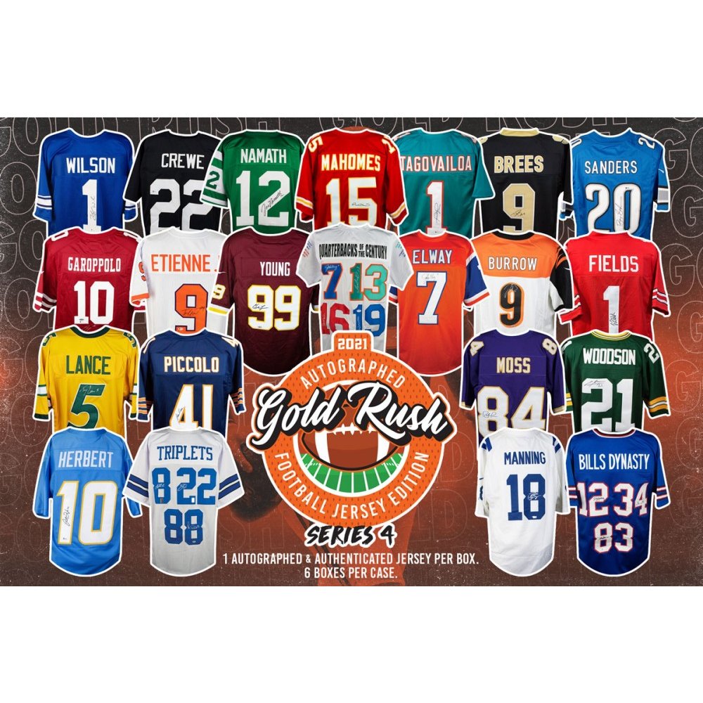 2021 Gold Rush Autographed Football Jersey Edition Series 4 6Box Case