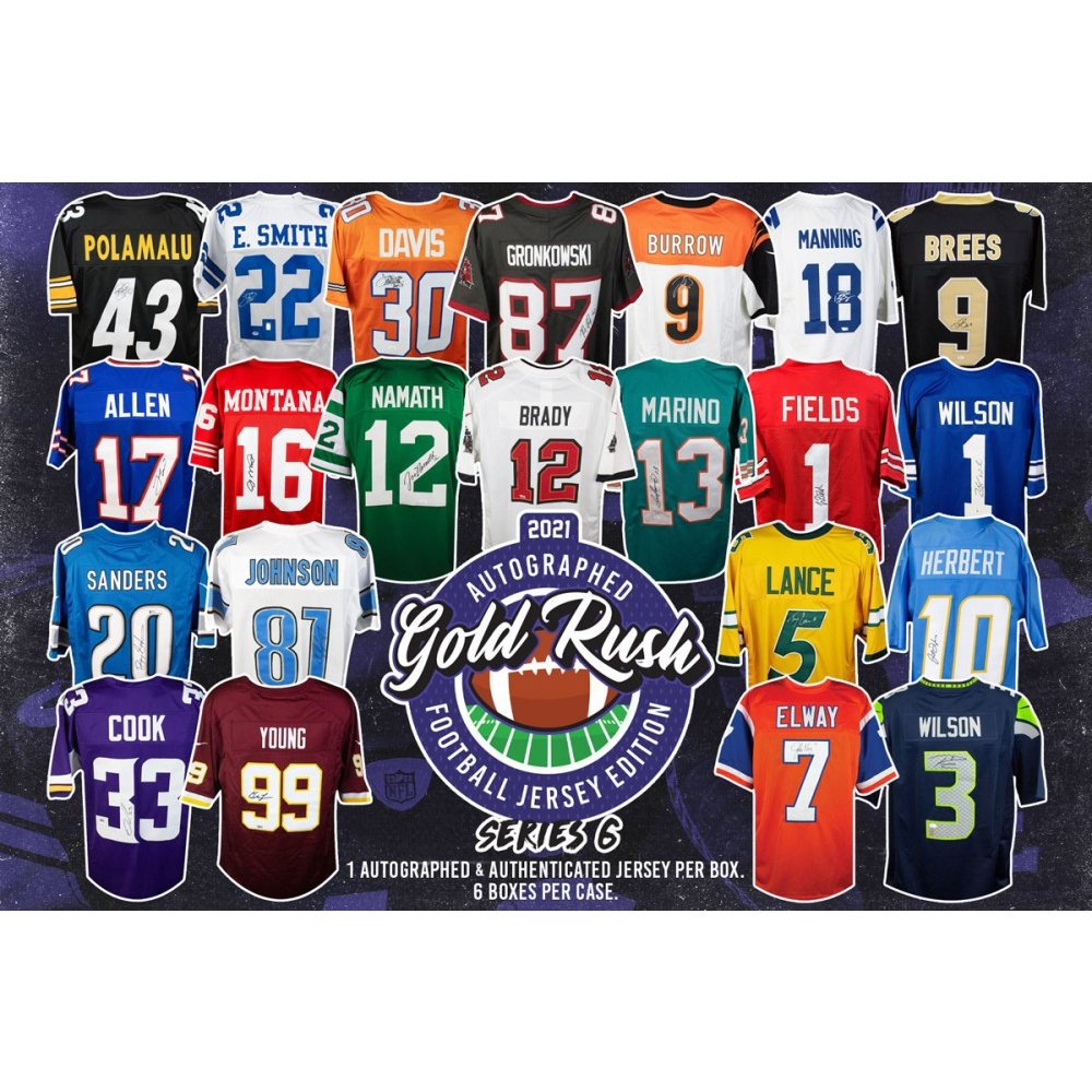 2021 Gold Rush Autographed Football Jersey Edition Series 6 Box