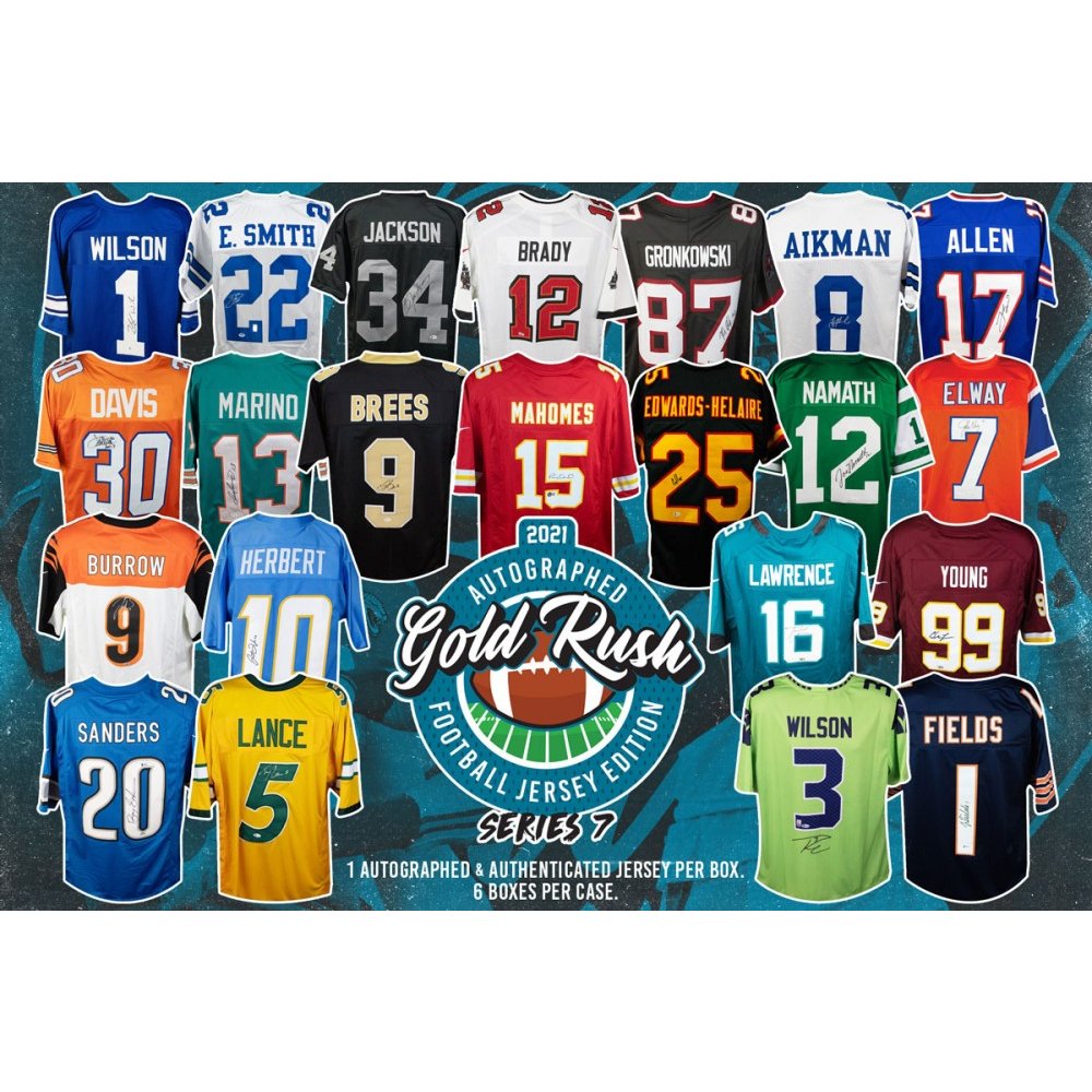 2021 Gold Rush Autographed Football Jersey Edition Series 7 6-Box Case