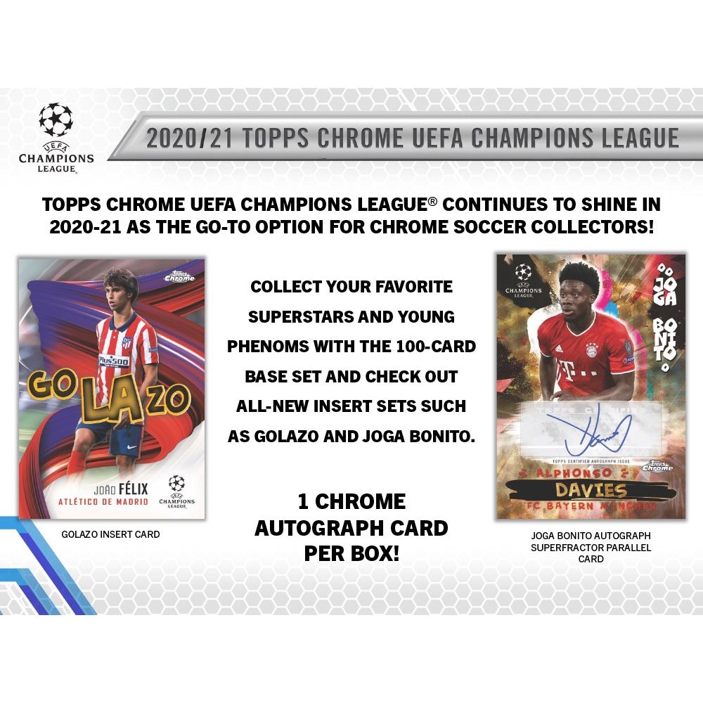 2020-21 Topps UEFA Champions League Chrome Soccer Hobby Box 