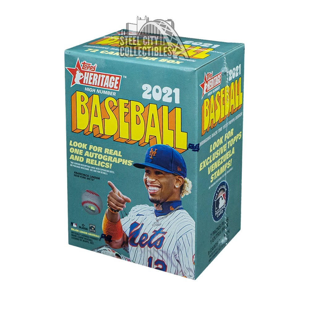 2021 Topps Heritage High Number Baseball 8Pack Blaster Box Steel