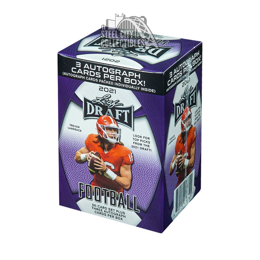 2021 Leaf Draft Football Premium Hobby Blaster Box Steel City