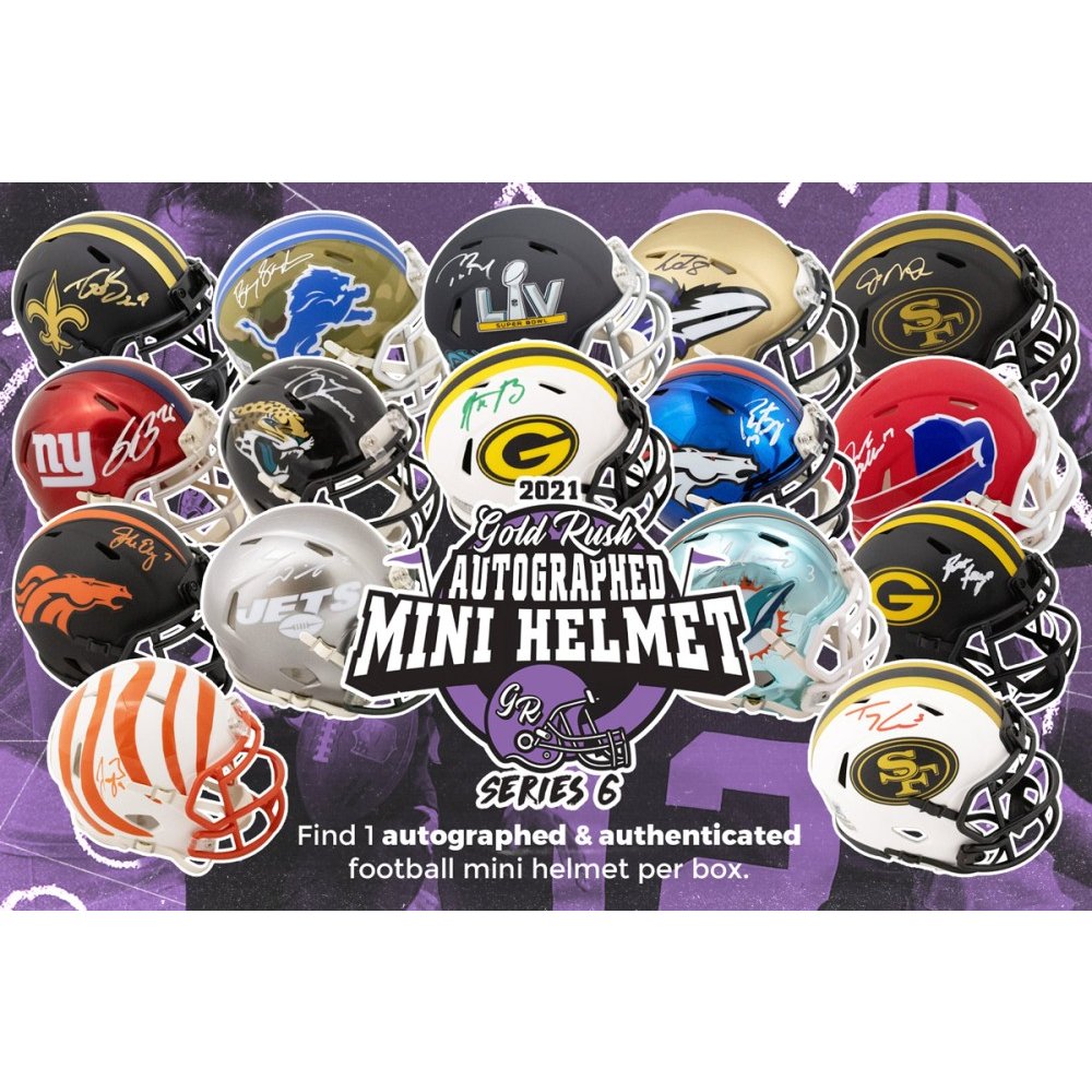 2021 Gold Rush Autographed Mini Helmet Football Edition Series 6 Box