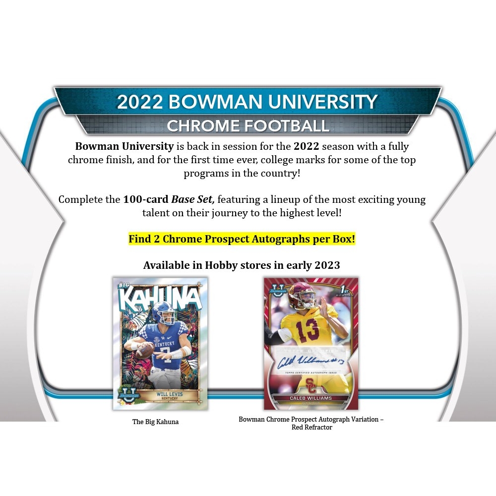 2022 Bowman University Chrome Football Hobby 12Box Case Steel City