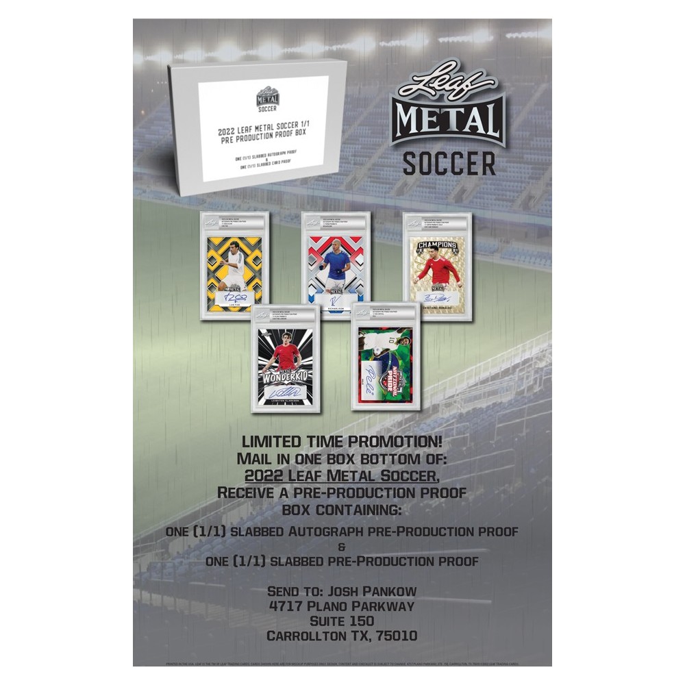 2022 Leaf Metal Soccer Hobby Box | Steel City Collectibles